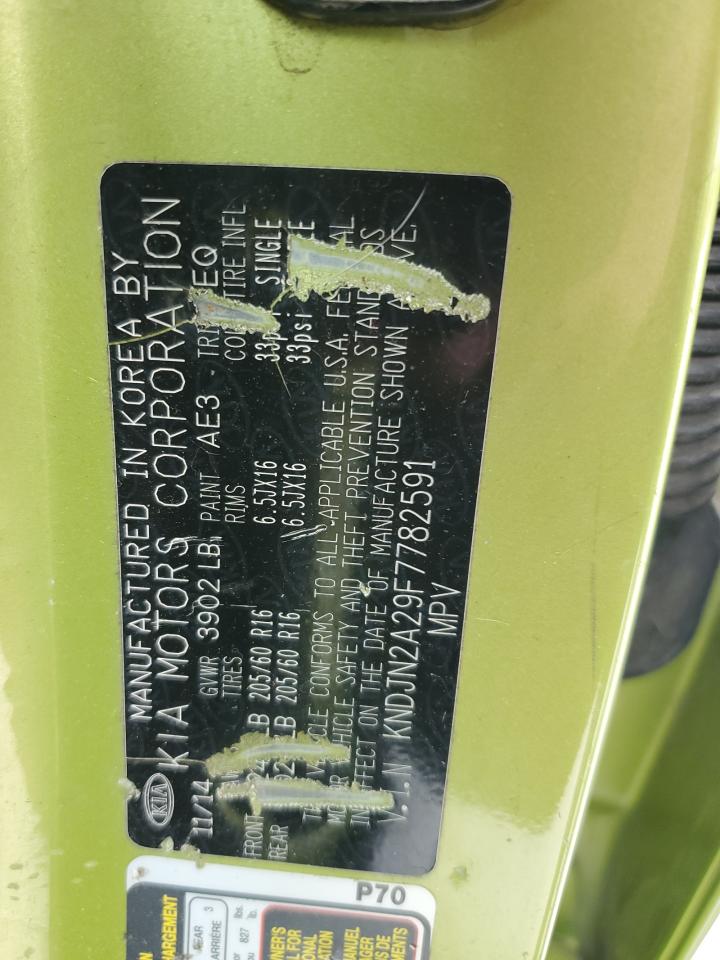 2015 Kia Soul VIN: KNDJN2A29F7782591 Lot: 58476634