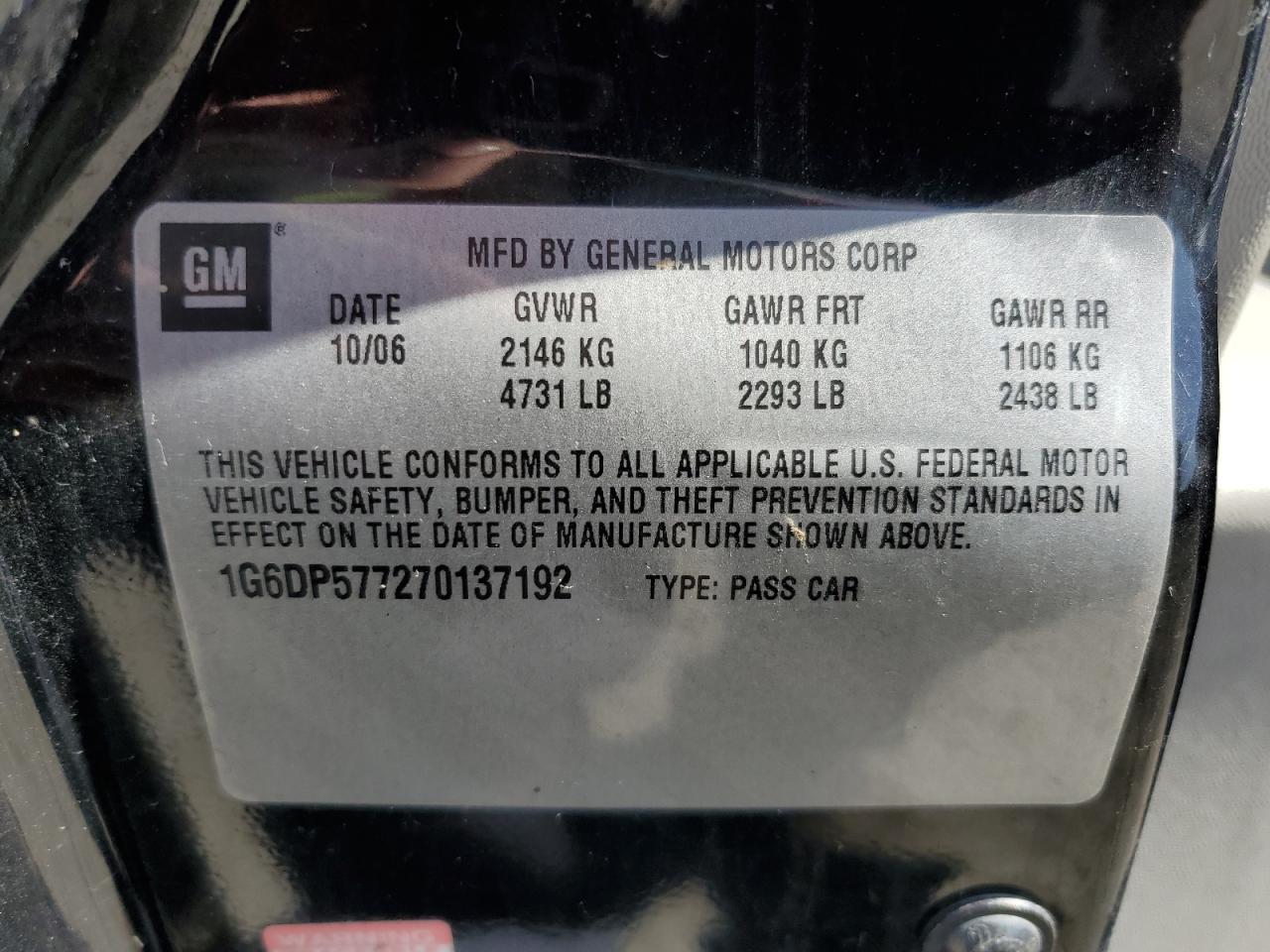 2006 Cadillac Cts VIN: 1G6DM57T260210775 Lot: 51002614