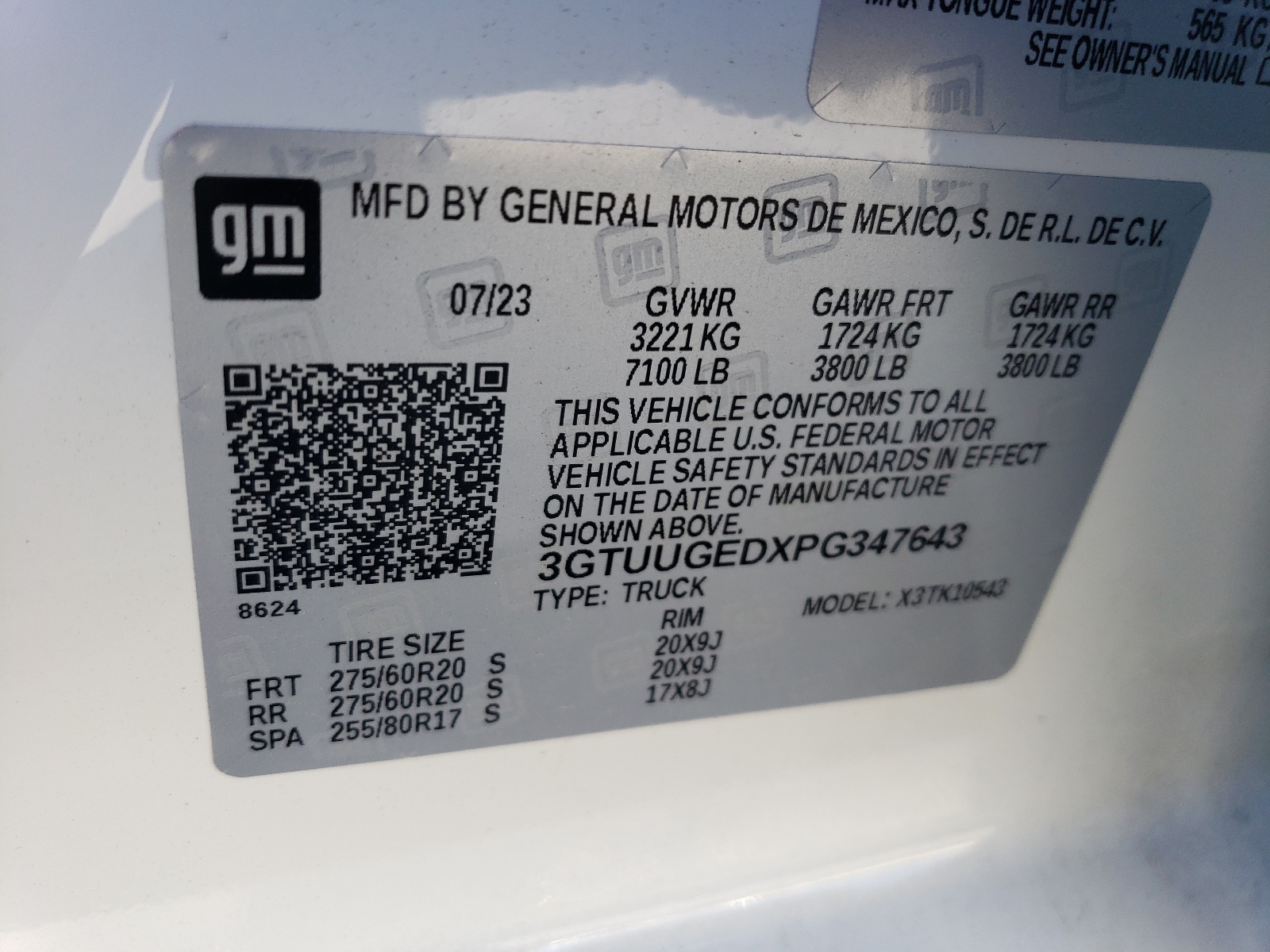 3GTUUGEDXPG347643 2023 GMC Sierra K1500 Denali