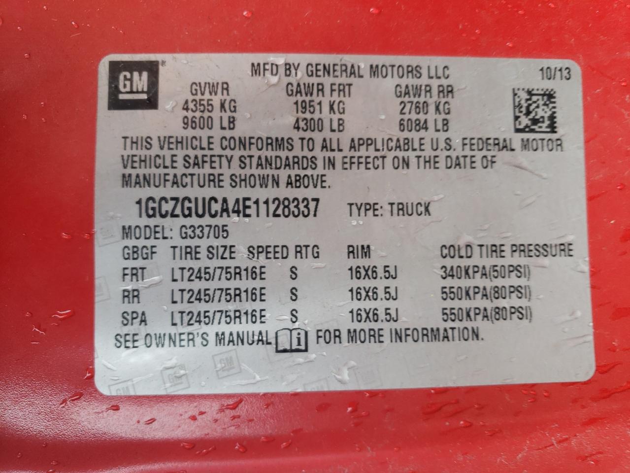 2014 Chevrolet Express G3500 VIN: 1GCZGUCA4E1128337 Lot: 81889564