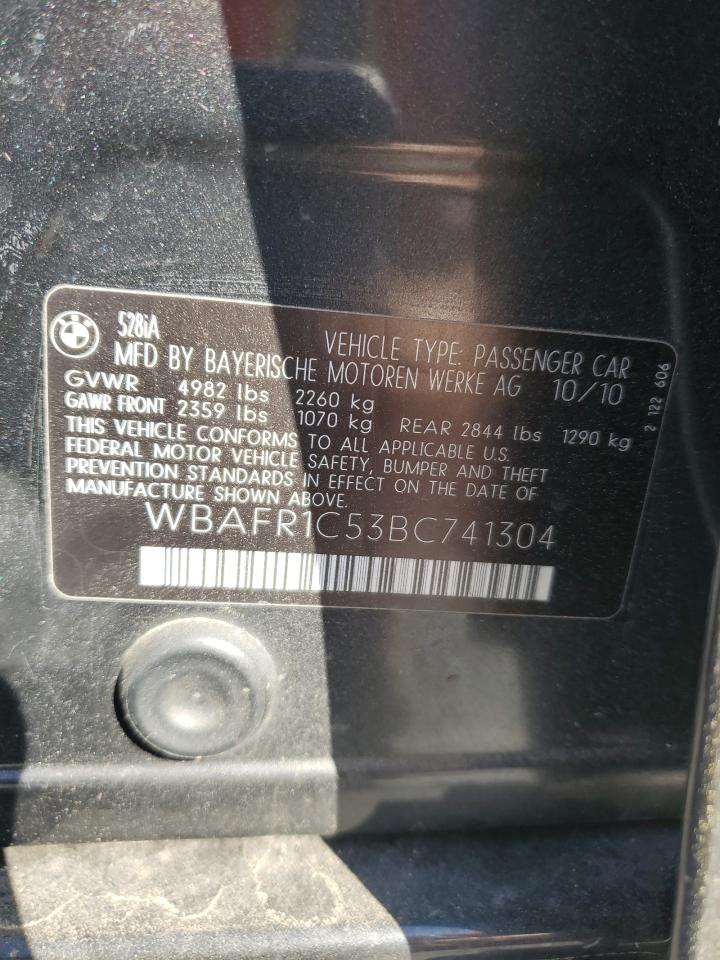 2011 BMW 528 I VIN: WBAFR1C53BC741304 Lot: 51715324