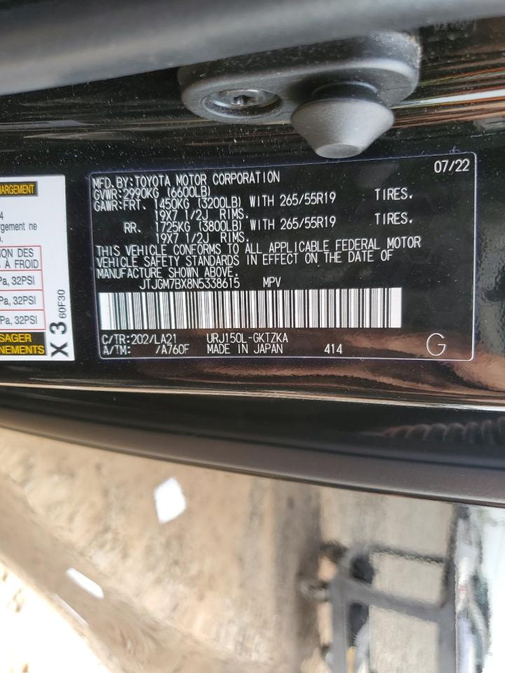 JTJGM7BX8N5338615 2022 Lexus Gx 460 Luxury