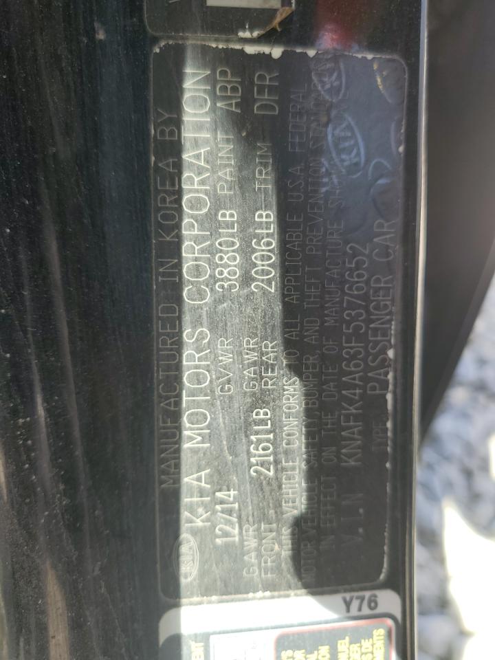 2015 Kia Forte Lx VIN: KNAFK4A63F5376652 Lot: 59962724