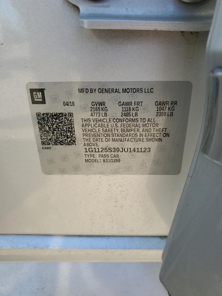 2018 Chevrolet Impala Premier VIN: 1G1125S39JU141123 Lot: 50716514