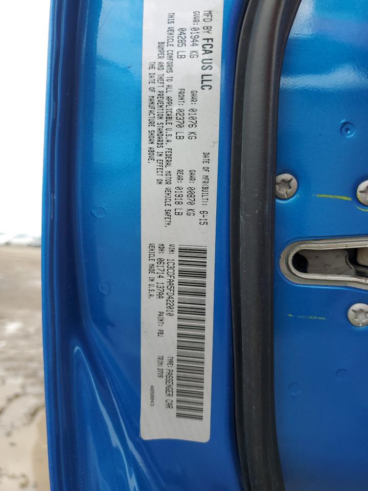 2015 Dodge Dart Se VIN: 1C3CDFAA5FD422010 Lot: 52805884