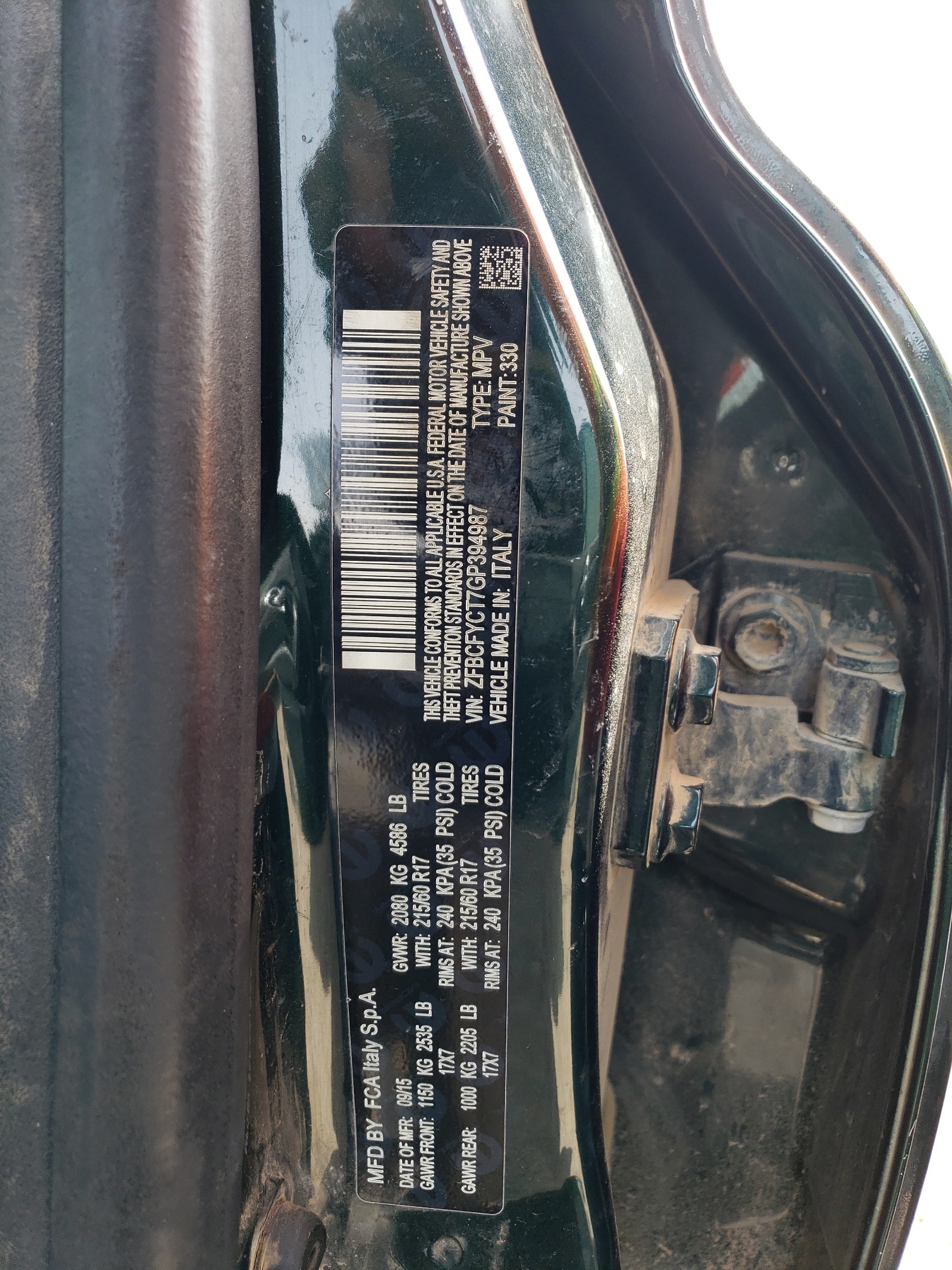 ZFBCFYCT7GP394987 2016 Fiat 500X Trekking