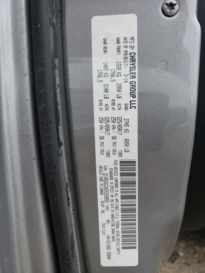 2014 Dodge Grand Caravan Sxt VIN: 2C4RDGCG4ER339855 Lot: 49292514