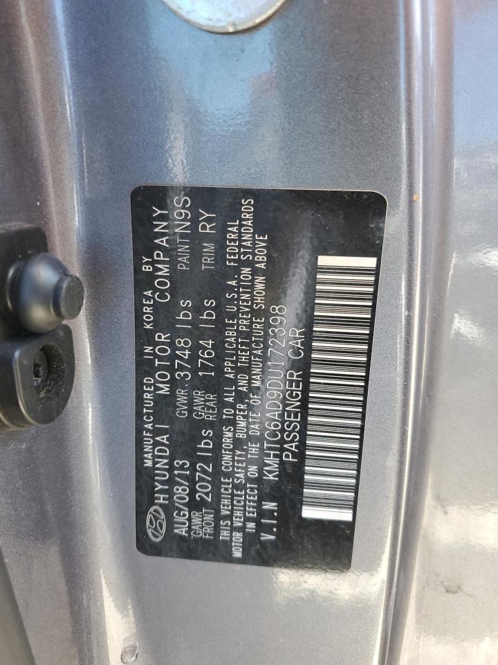 2013 Hyundai Veloster VIN: KMHTC6AD9DU172398 Lot: 50858134