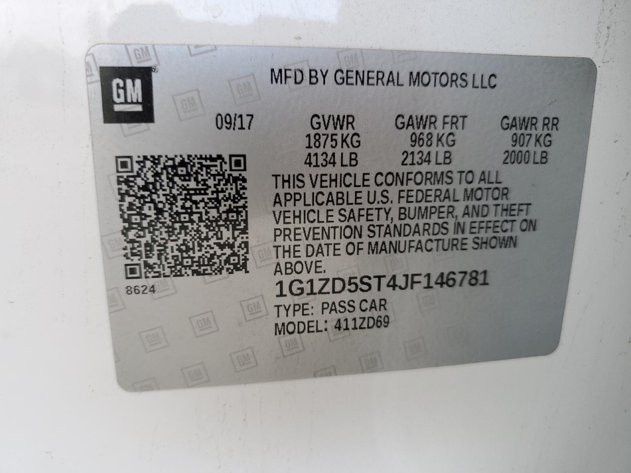 1G1ZD5ST4JF146781 2018 Chevrolet Malibu Lt