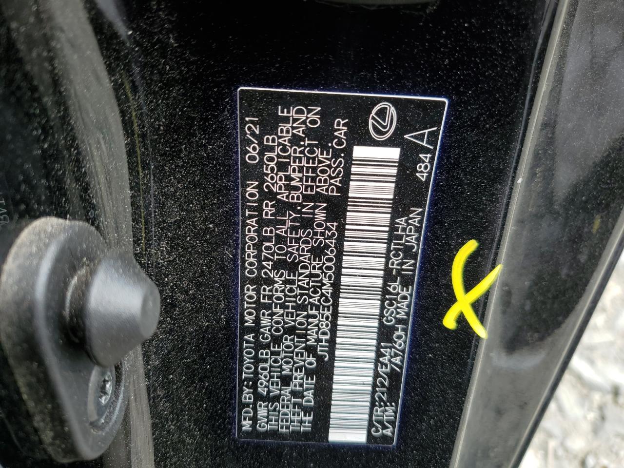 2021 Lexus Rc 300 Base VIN: JTHD85EC4M5006434 Lot: 49403954