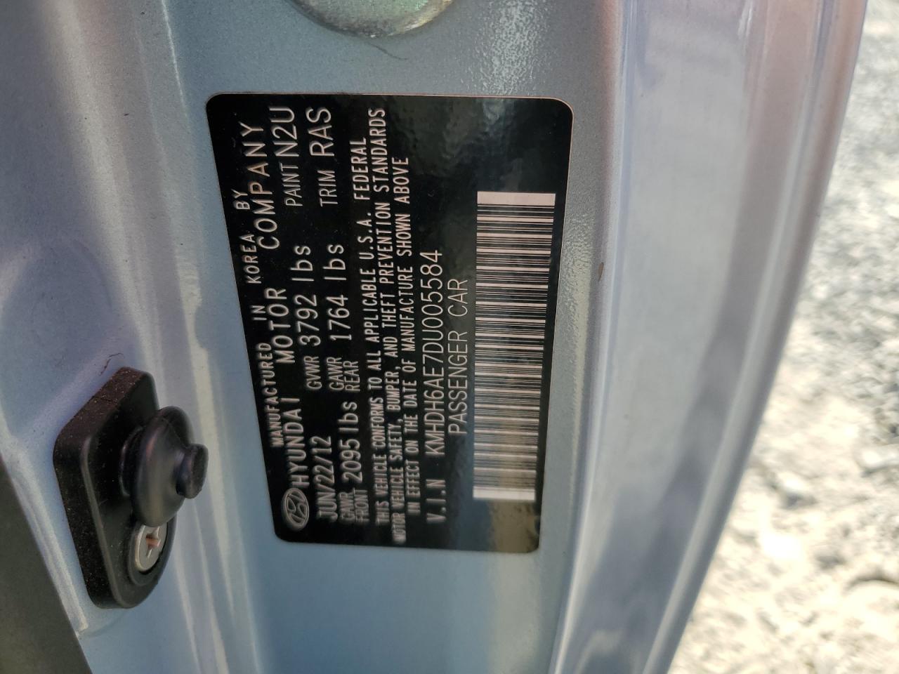 2013 Hyundai Elantra Coupe Gs VIN: KMHDH6AE7DU005584 Lot: 49948404