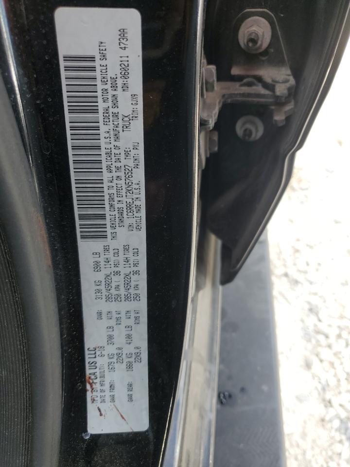 2019 Ram 1500 Laramie VIN: 1C6RREJT2KN576527 Lot: 49910284