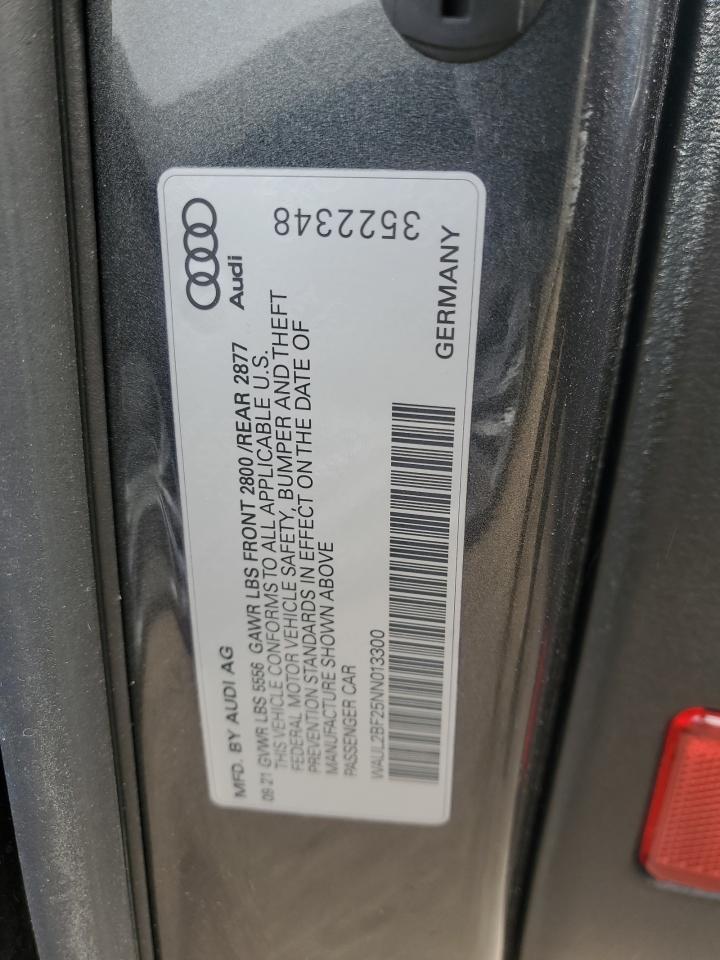 WAUL2BF25NN013300 2022 Audi A6 Premium Plus