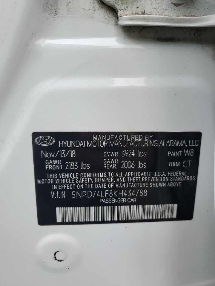 5NPD74LF8KH434788 2019 Hyundai Elantra Se