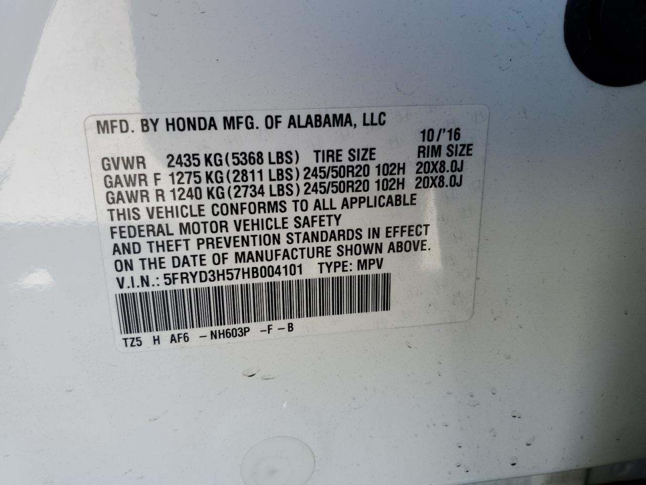 2017 Acura Mdx Technology VIN: 5FRYD3H57HB004101 Lot: 51664254