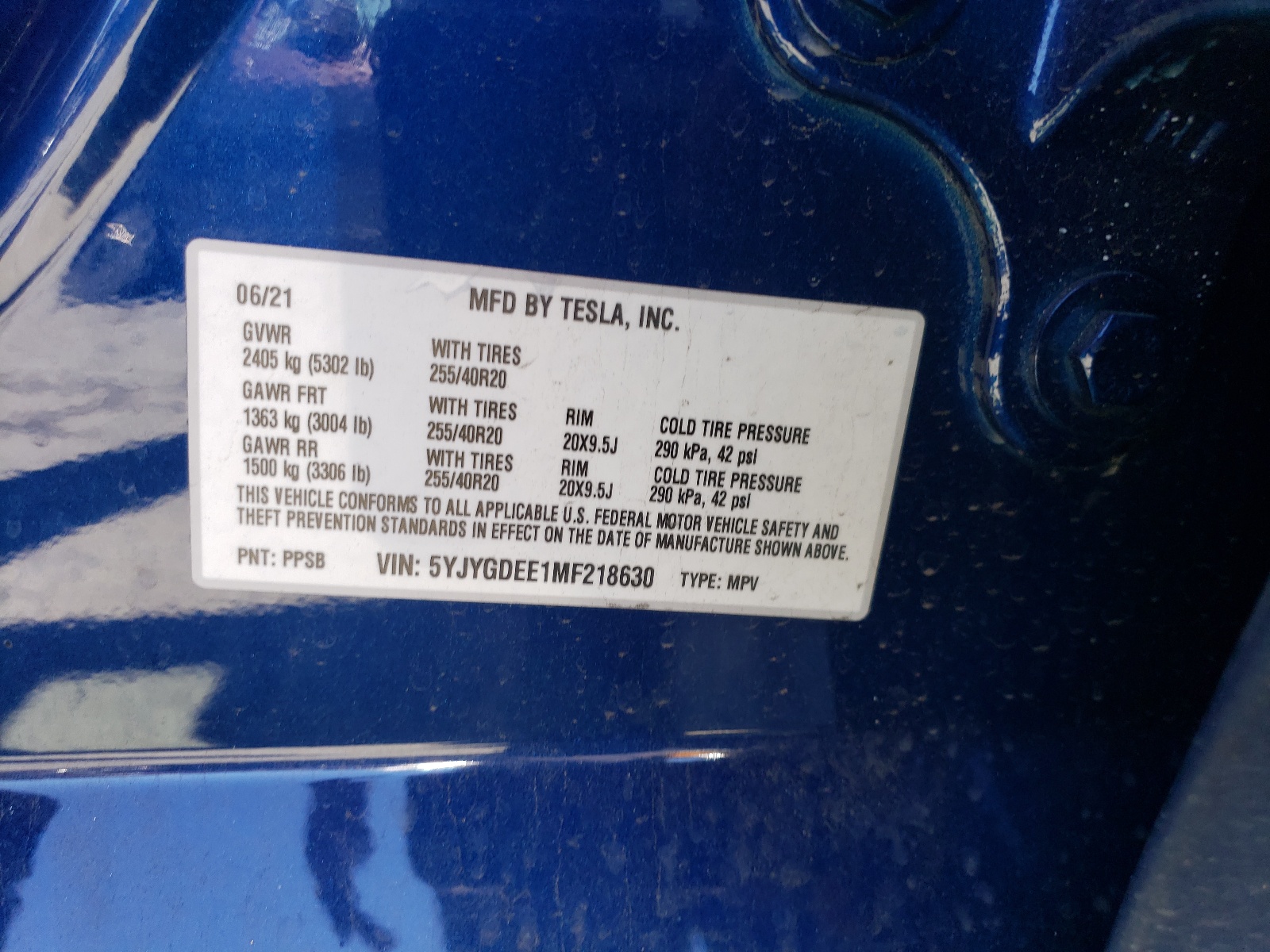 5YJYGDEE1MF218630 2021 Tesla Model Y