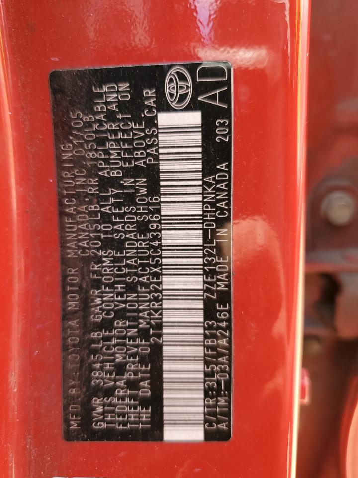 2005 Toyota Corolla Matrix Xr VIN: 2T1KR32EX5C439616 Lot: 53025924