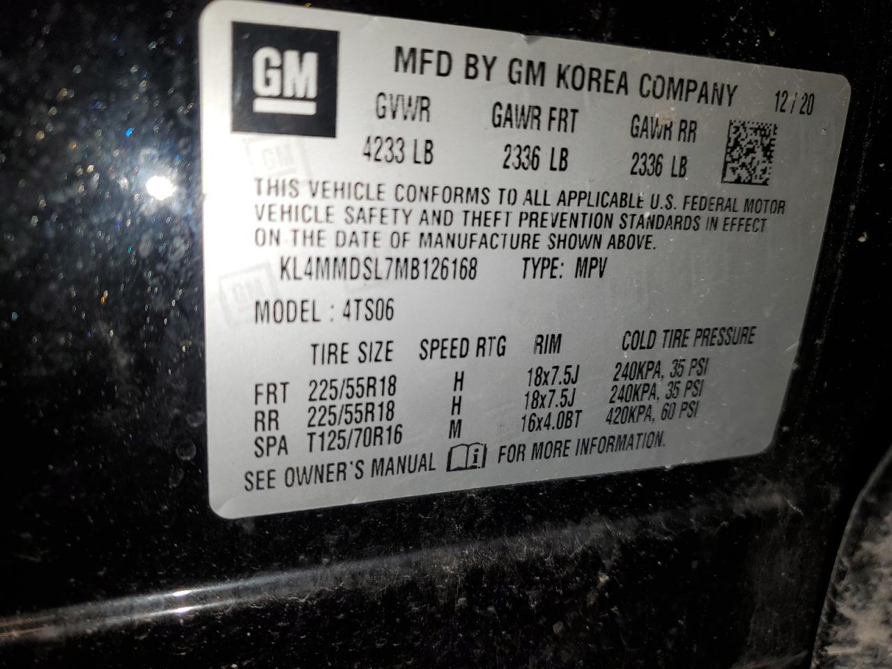 2021 Buick Encore Gx Select VIN: KL4MMDSL7MB126168 Lot: 52908114