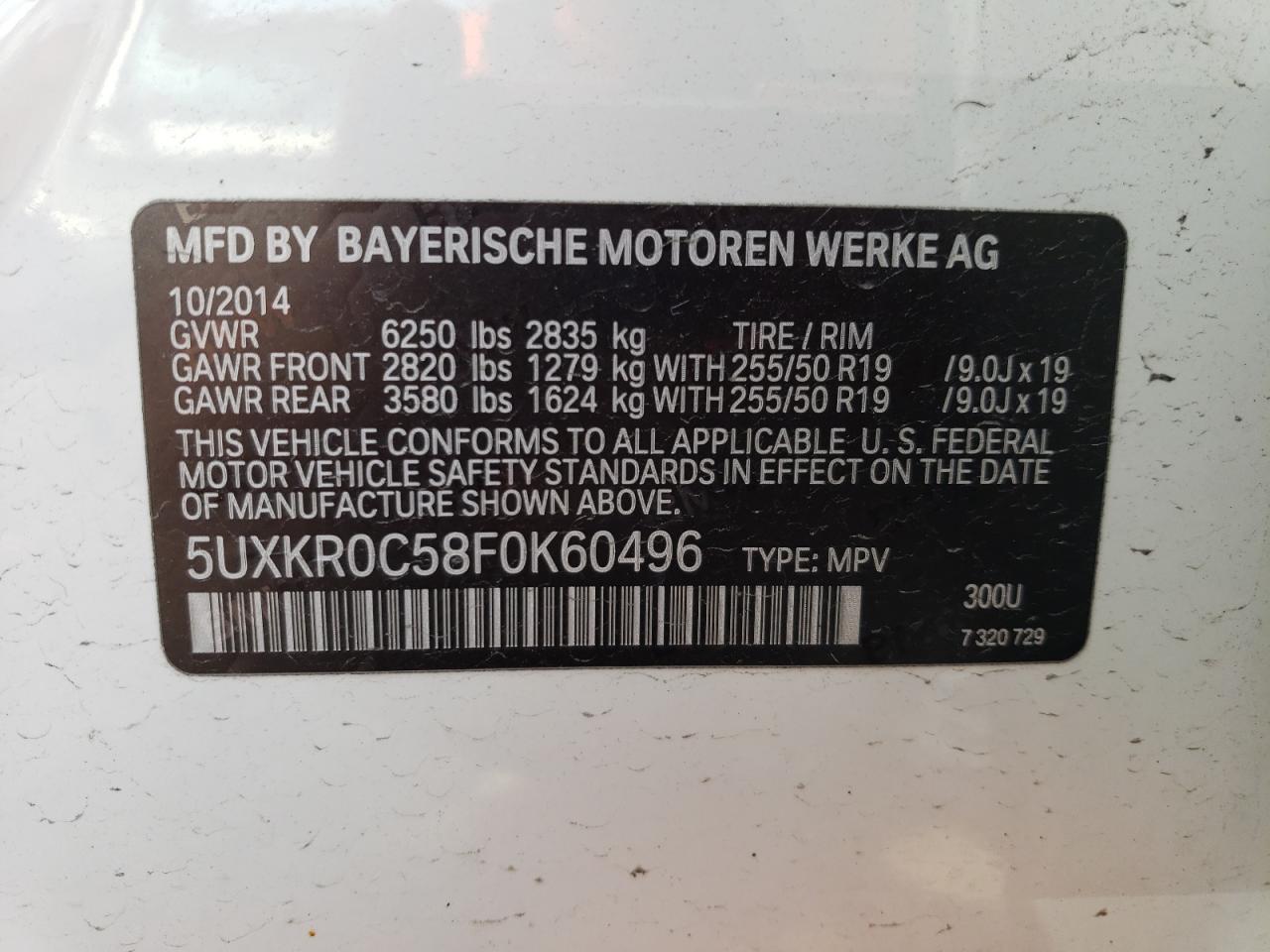 5UXKR0C58F0K60496 2015 BMW X5 xDrive35I