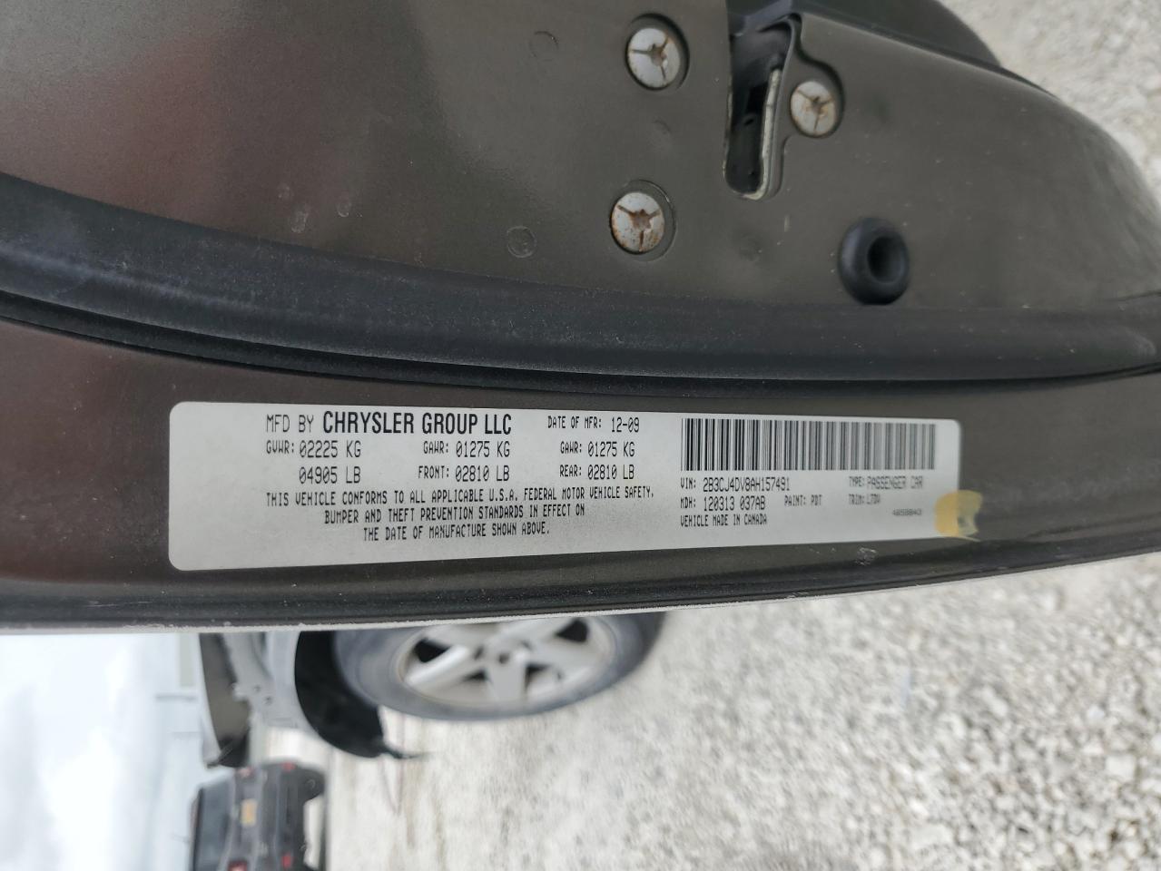 2B3CJ4DV8AH157491 2010 Dodge Challenger Se