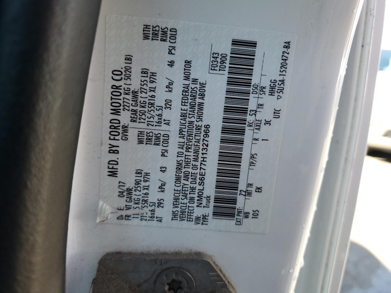 NM0LS6E77H1327966 2017 Ford Transit Connect Xl