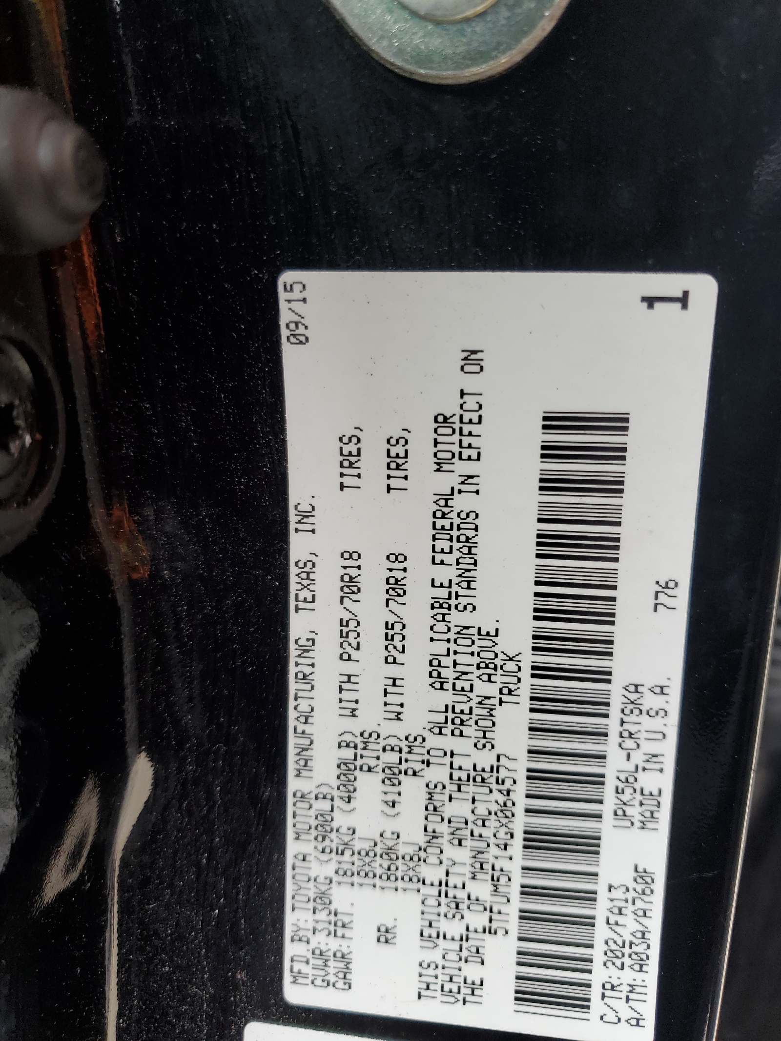 5TFUM5F14GX064577 2016 Toyota Tundra Double Cab Sr/Sr5