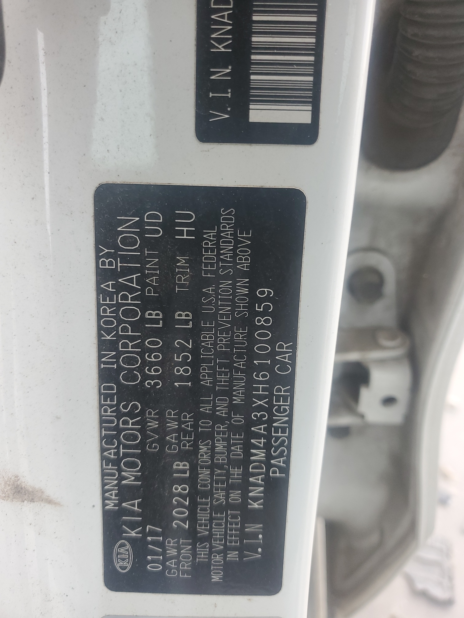 2017 Kia Rio Lx vin: KNADM4A3XH6100859