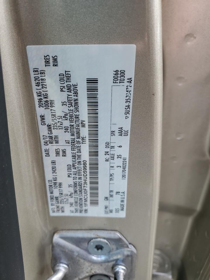 2017 Ford Escape S VIN: 1FMCU0F73HUD59980 Lot: 51532814