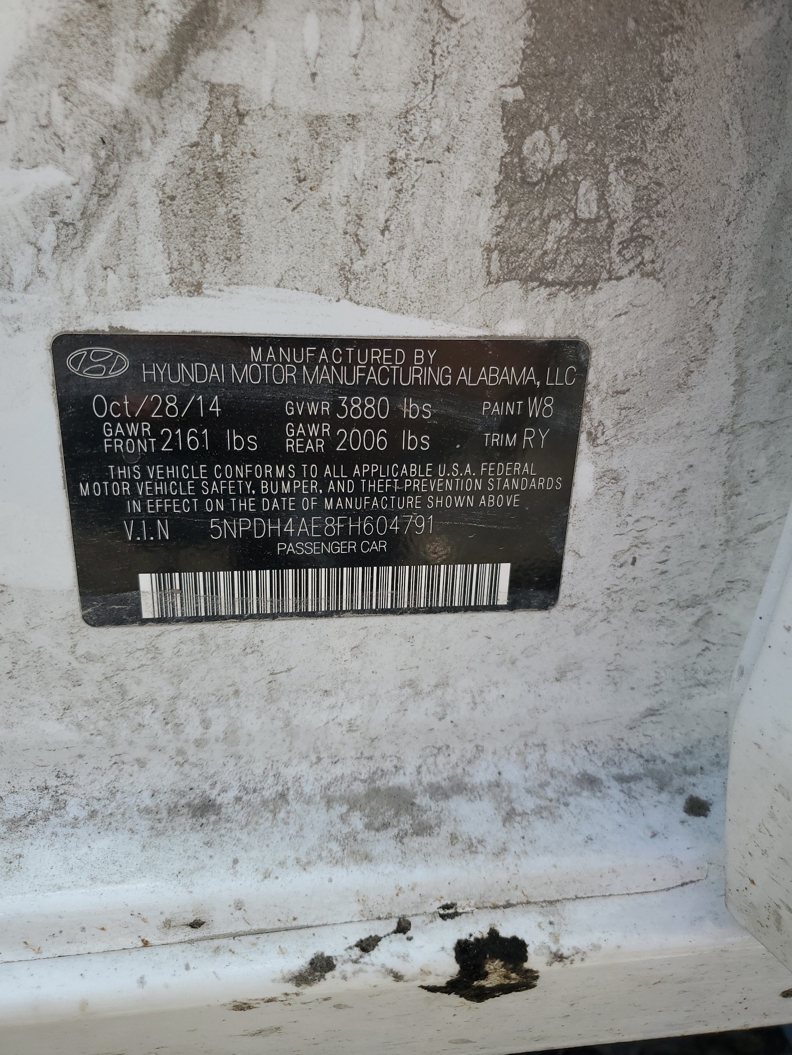 5NPDH4AE8FH604791 2015 Hyundai Elantra Se