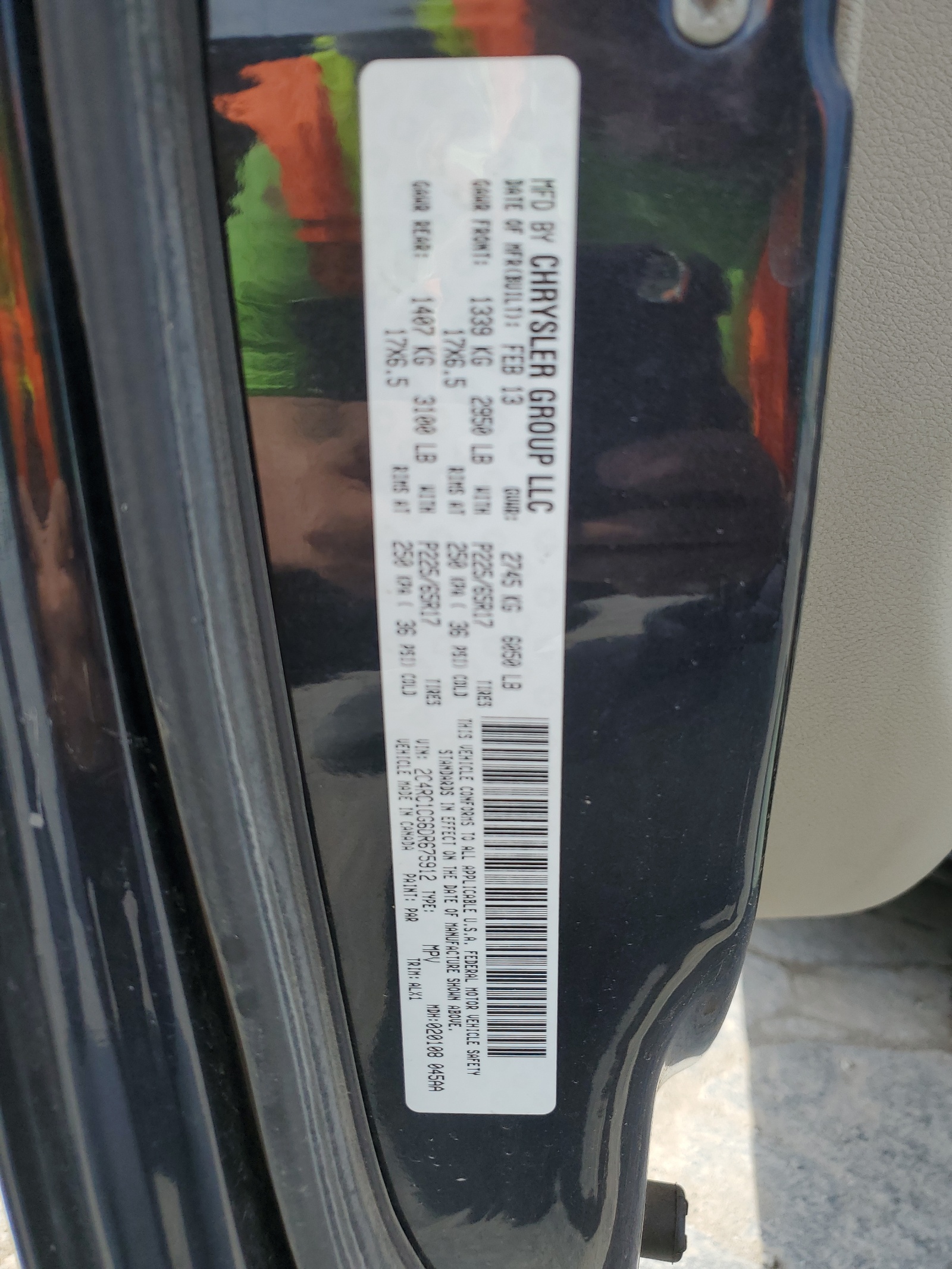 2C4RC1CG6DR675912 2013 Chrysler Town & Country Touring L