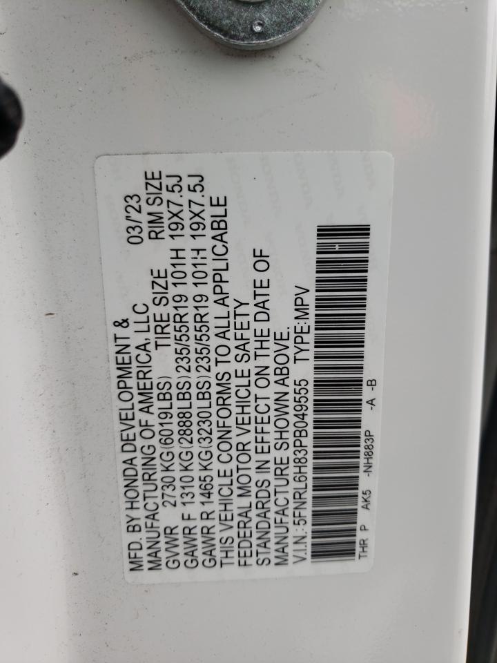 5FNRL6H83PB049555 2023 Honda Odyssey Touring