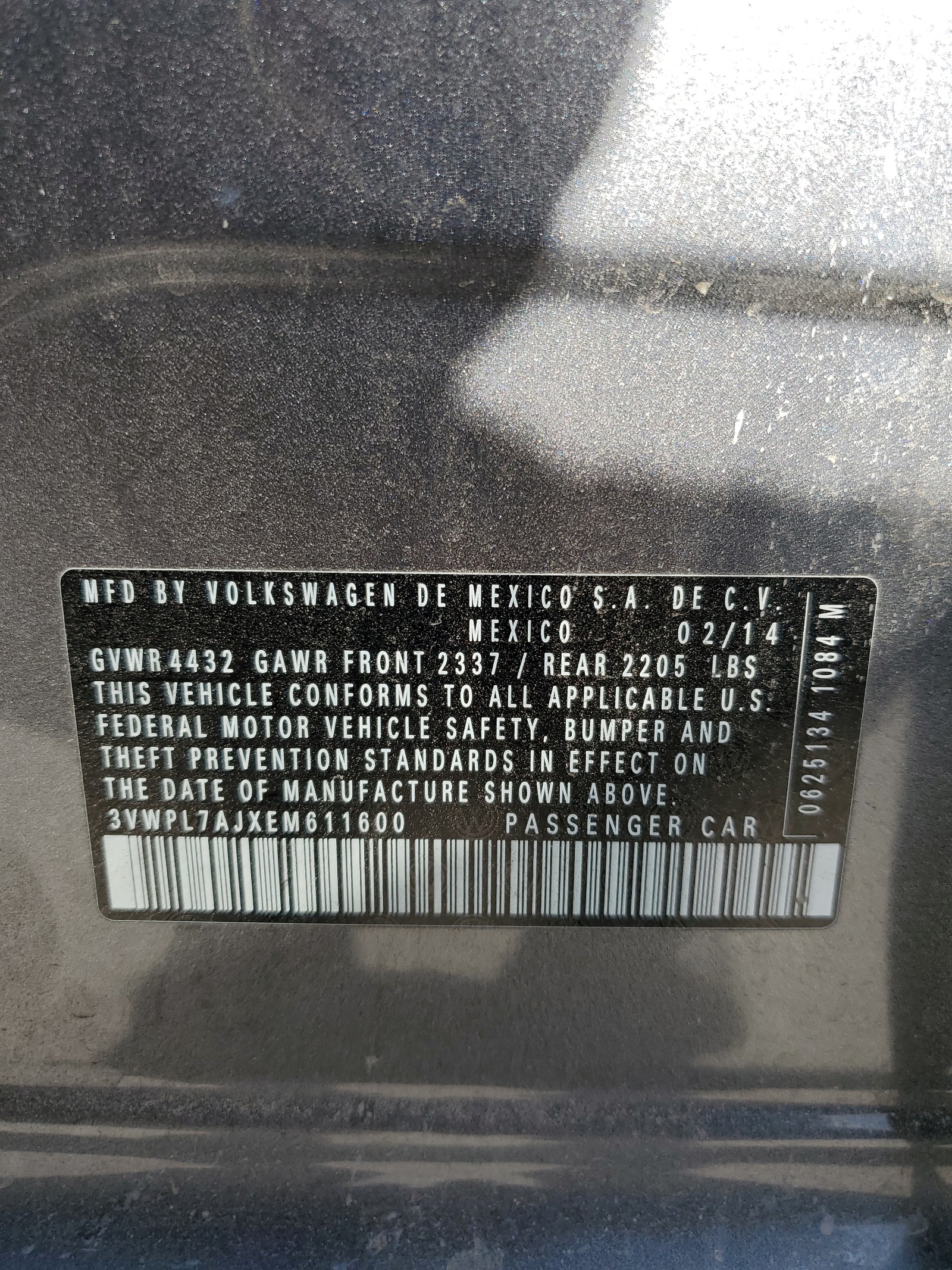 3VWPL7AJXEM611600 2014 Volkswagen Jetta Tdi