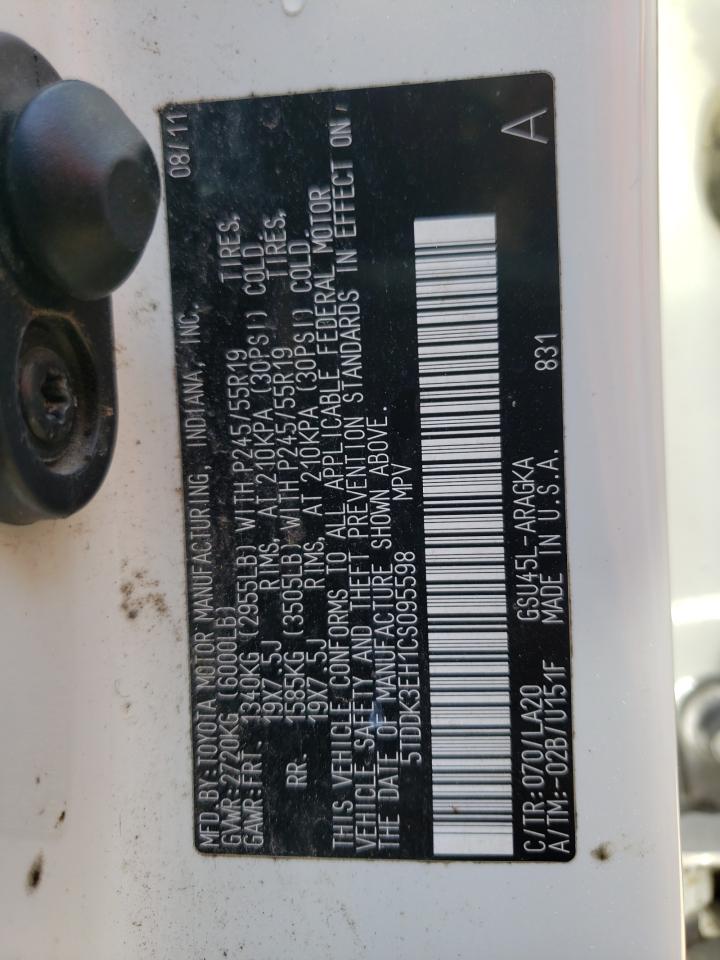 2012 Toyota Highlander Limited VIN: 5TDDK3EH1CS095598 Lot: 49969664