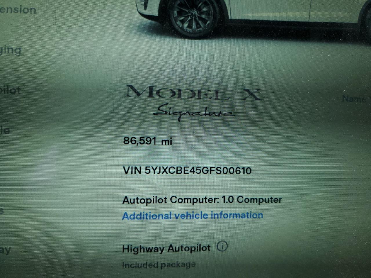 5YJXCBE45GFS00610 2016 Tesla Model X