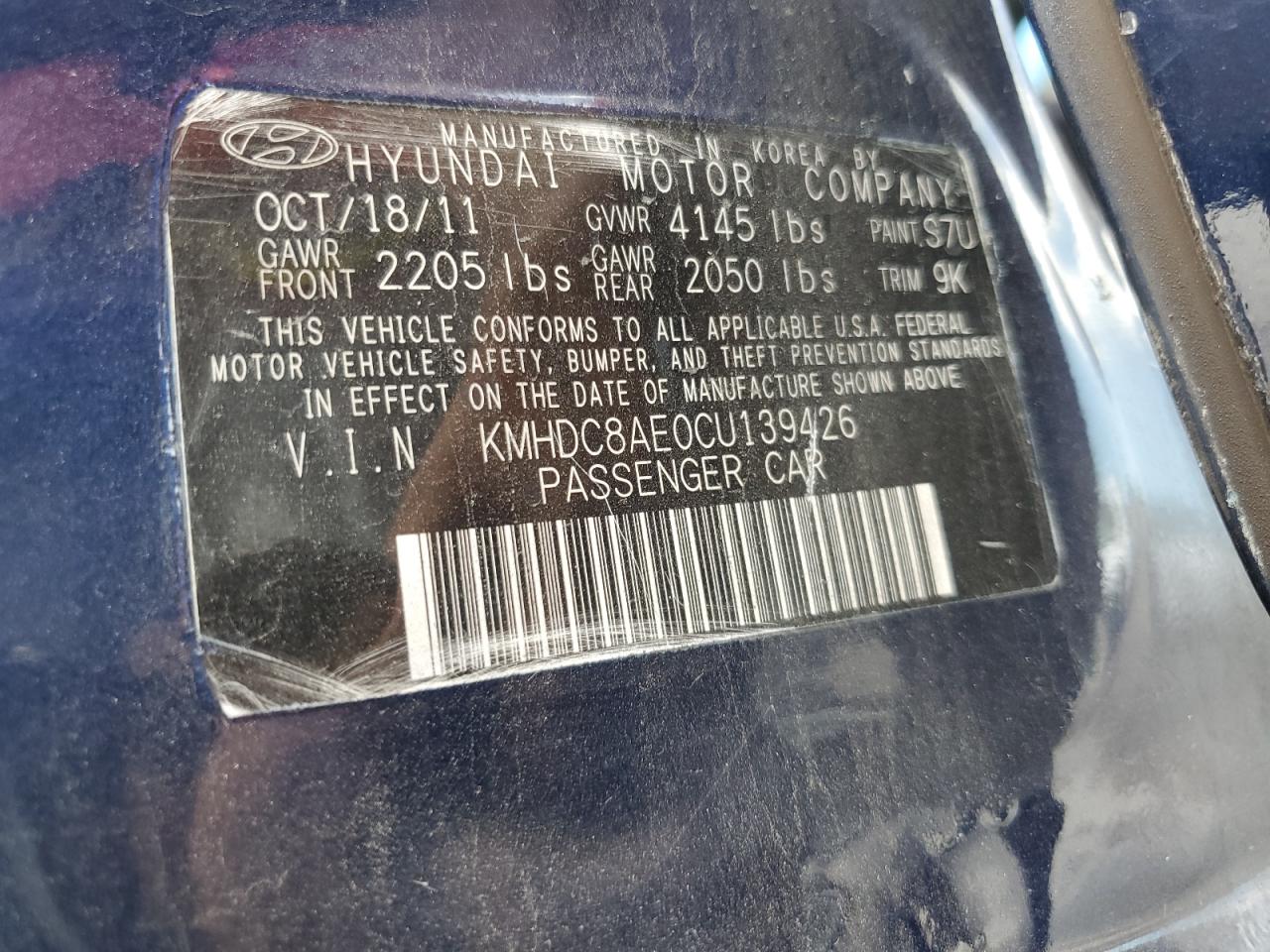 2012 Hyundai Elantra Touring Gls VIN: KMHDC8AE0CU139426 Lot: 52201364