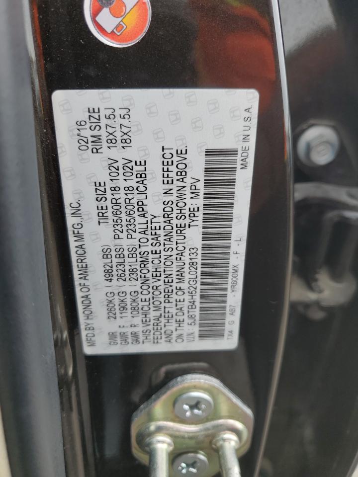 5J8TB4H52GL028133 2016 Acura Rdx Technology