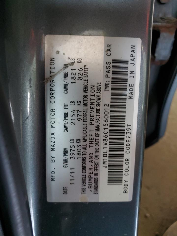 2012 Mazda 3 I VIN: JM1BL1V86C1560012 Lot: 49163894