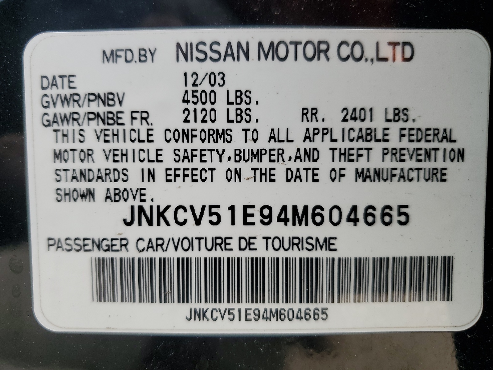 JNKCV51E94M604665 2004 Infiniti G35