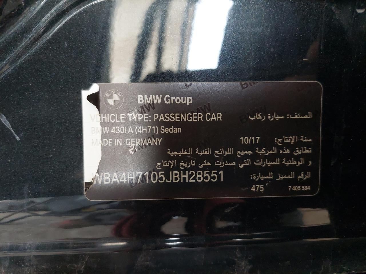 WBA4H7105JBH28551 - 2018 Bmw 430I - #49659434