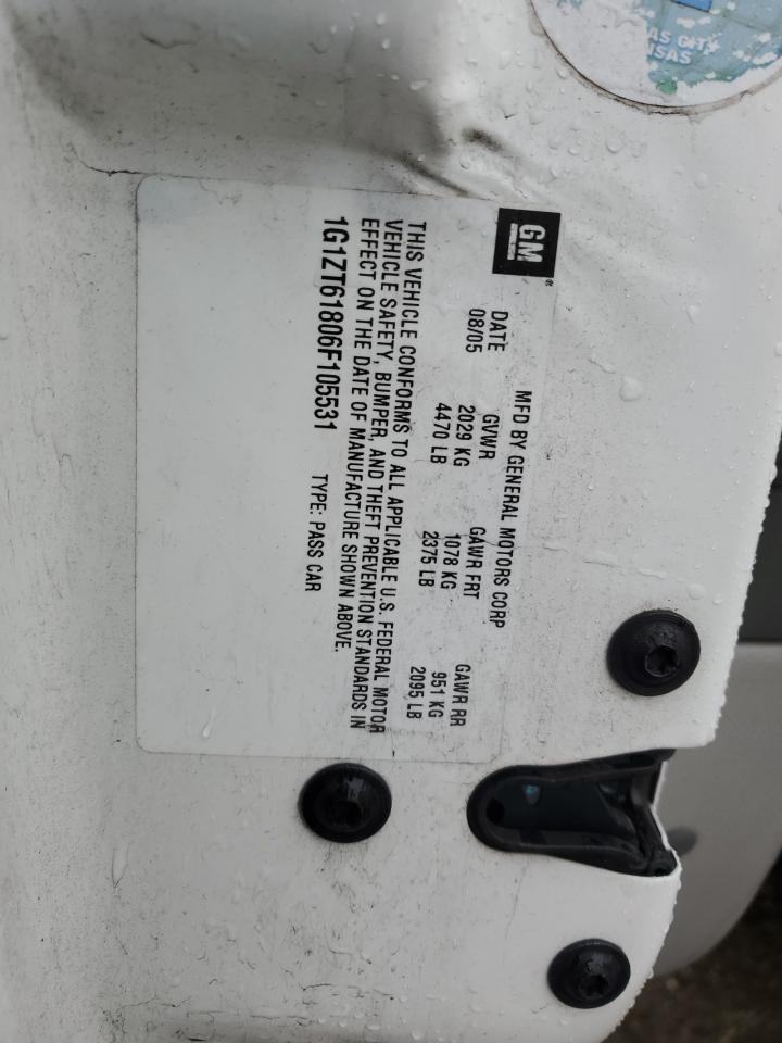 2006 Chevrolet Malibu Maxx Lt VIN: 1G1ZT61806F105531 Lot: 59205554