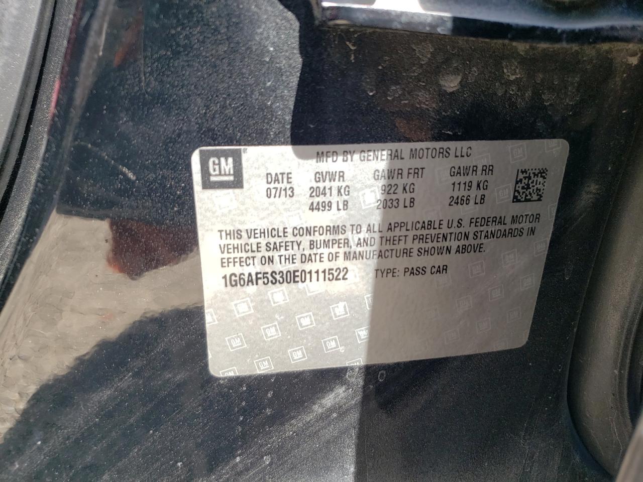 2014 Cadillac Ats Premium VIN: 1G6AF5S30E0111522 Lot: 48708544