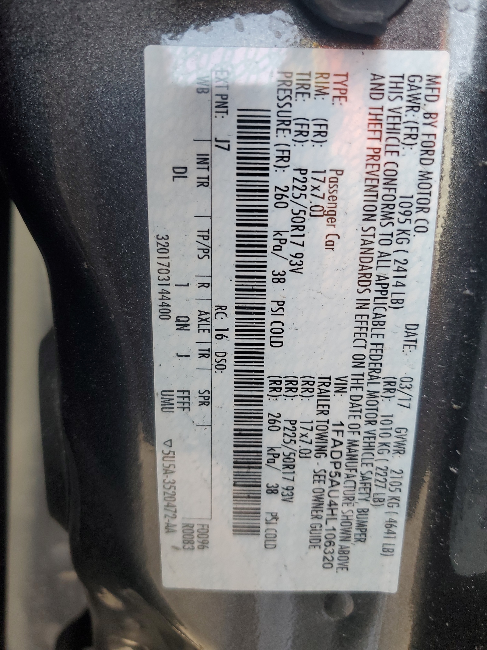 1FADP5AU4HL106320 2017 Ford C-Max Se