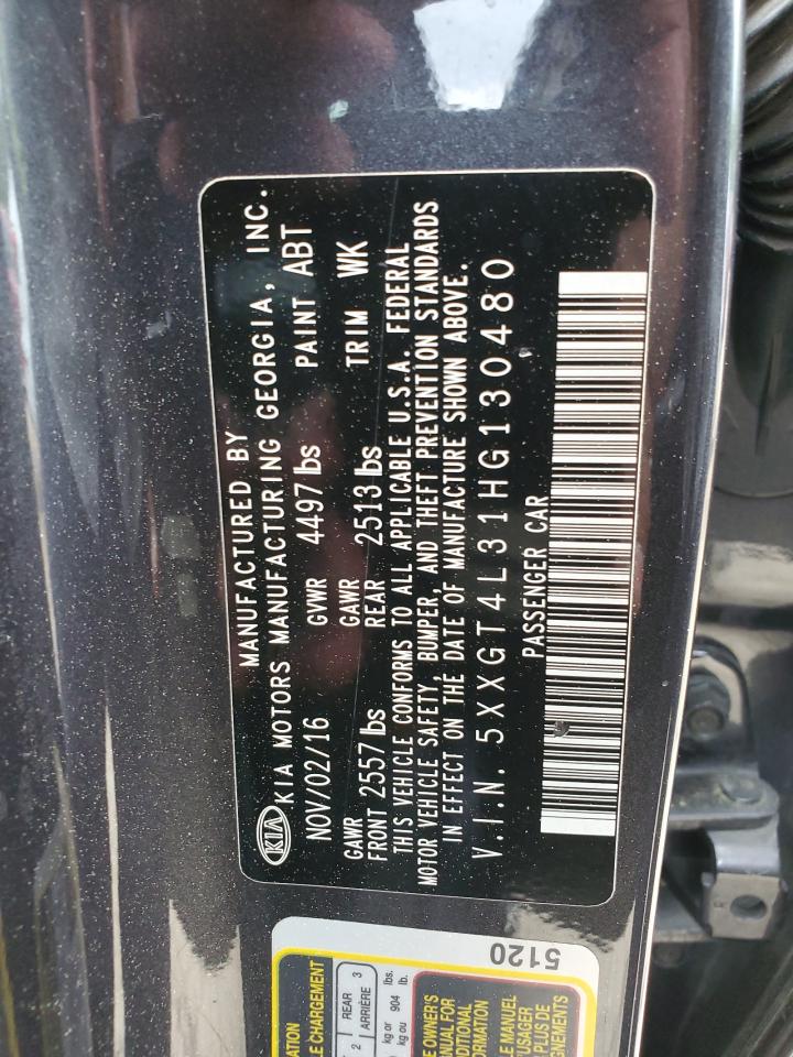 2017 Kia Optima Lx VIN: 5XXGT4L31HG130480 Lot: 51229254