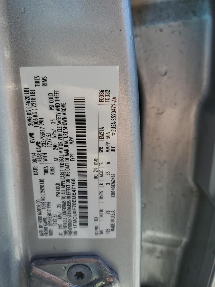 1FMCU0F70EUE47168 2014 Ford Escape S