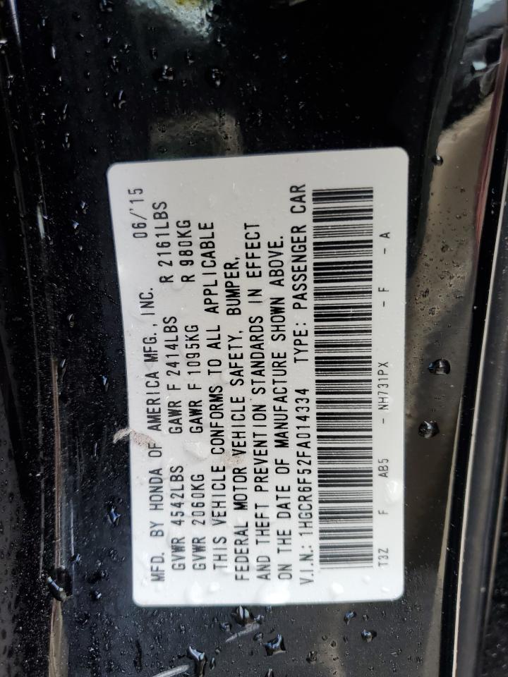 1HGCR6F52FA014334 2015 Honda Accord Hybrid Exl