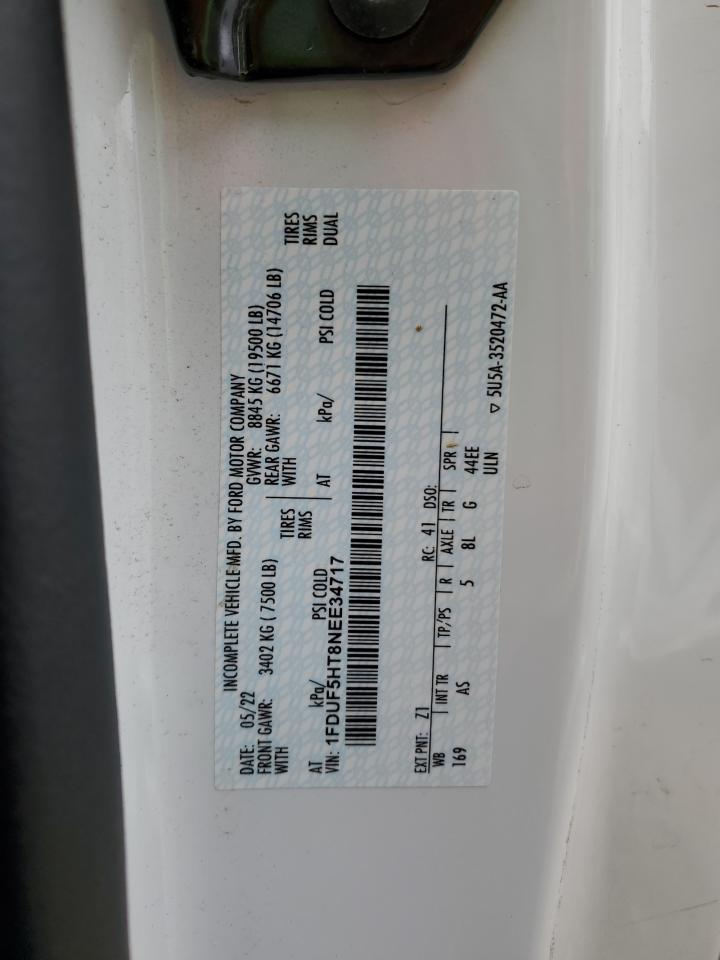 1FDUF5HT8NEE34717 2022 Ford F550 Super Duty 1FDUF5HT8NEE34717 2022 Ford F550 Super Duty