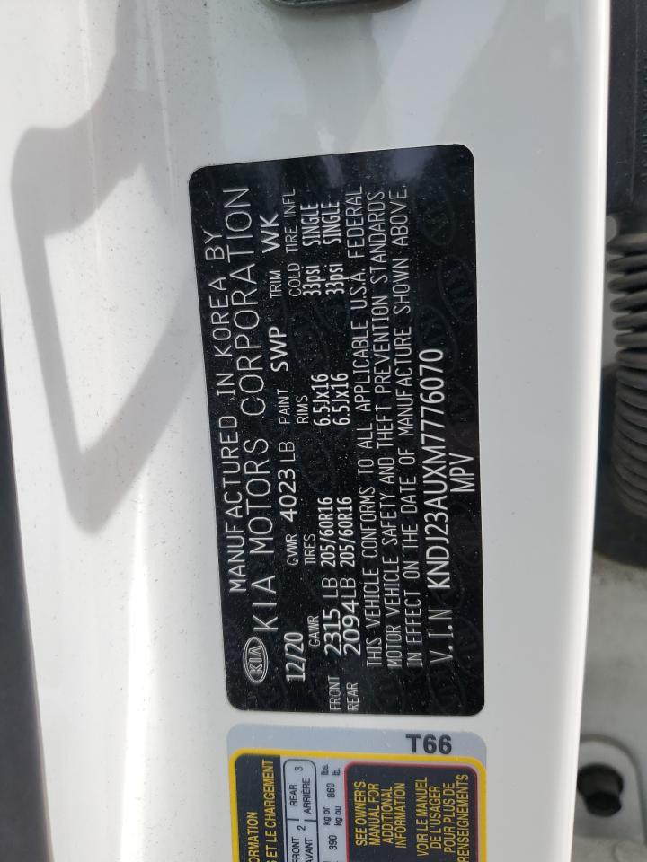 2021 Kia Soul Lx VIN: KNDJ23AUXM7776070 Lot: 52480944