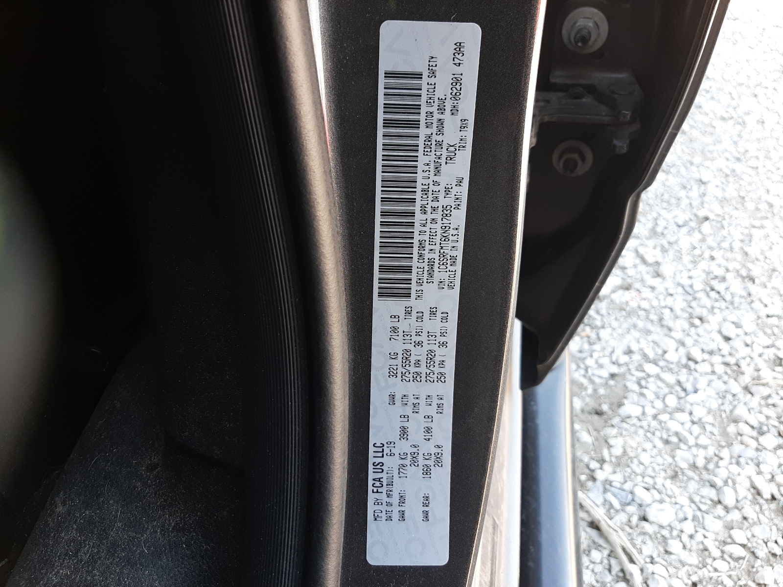 1C6SRFMT6KN917835 2019 Ram 1500 Big Horn/Lone Star