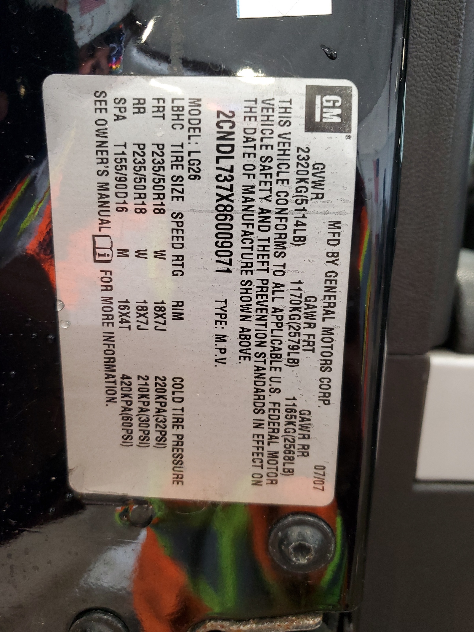 2CNDL737X86009071 2008 Chevrolet Equinox Sport