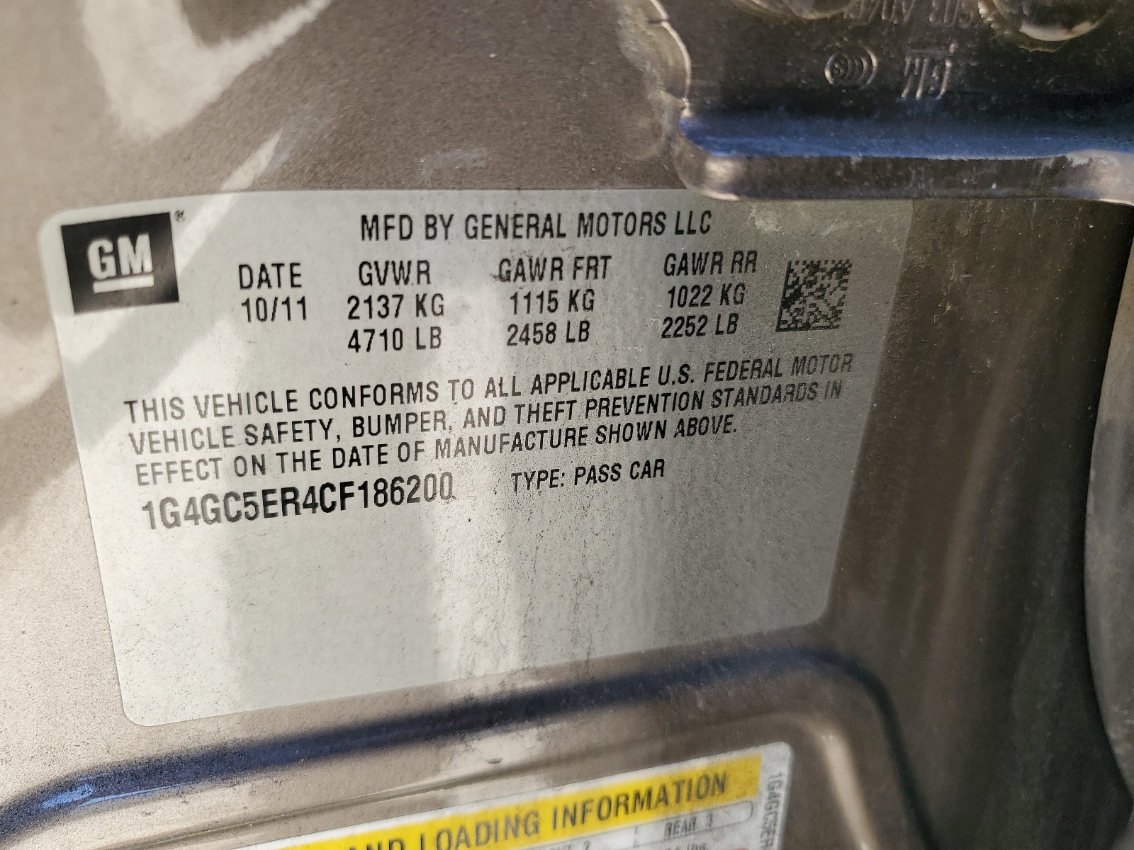 1G4GC5ER4CF186200 2012 Buick Lacrosse